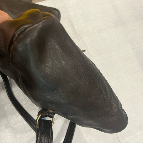 HiDesign Black Pebble Leather Medium Messenger Backpack Crossbody IPad India - Picture 6 of 9